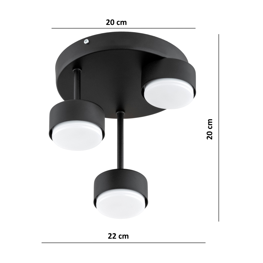Brilagi - LED pinta-asennettava kattovalaisin MONO 3xGX53/30W/230V musta