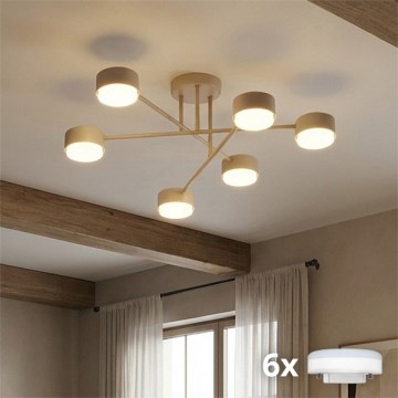 Brilagi - LED-pinta-asennettava kattovalaisin MONO 6xGX53/12W/230V beige