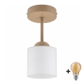 BRILAGI - LED Pinta-asennettava kattovalaisin RETRO GLASS 1xE27/60W/230V halkaisija 10 cm beige/valkoinen