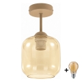 BRILAGI - LED-pinta-asennettava kattovalaisin RETRO GLASS 1xE27/60W/230V halkaisija 14 cm beige/savunbeige