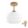 BRILAGI - LED pinta-asennettava kattovalaisin RETRO GLASS 1xE27/60W/230V Ø 20 cm beige/valkoinen