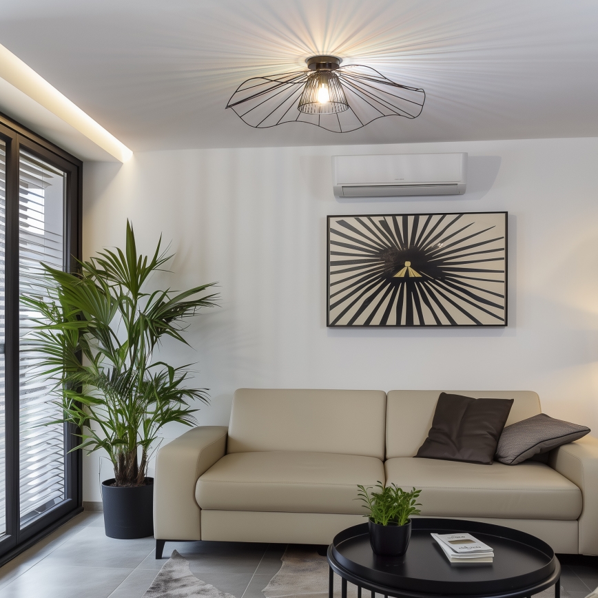 Brilagi - LED-pinta-asennettava lusteri CERIA WIRE 1xE27/40W/230V Ø 80 cm musta