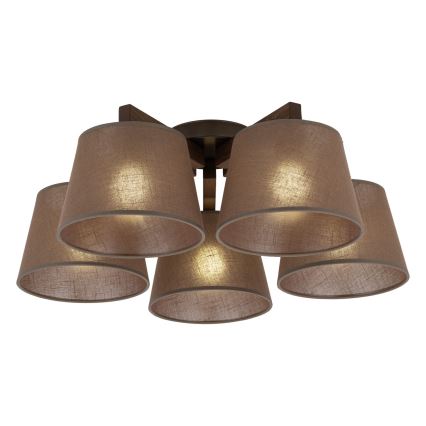 BRILAGI - LED pinta-asennettu kattokruunu LATTE 5xE27/15W/230V mänty/ruskea