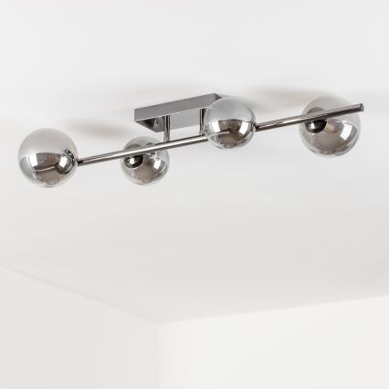 Brilagi - LED pinta-asennettu kattokruunu MILLA 4xG9/3W/230V musta kromi/savunvärinen