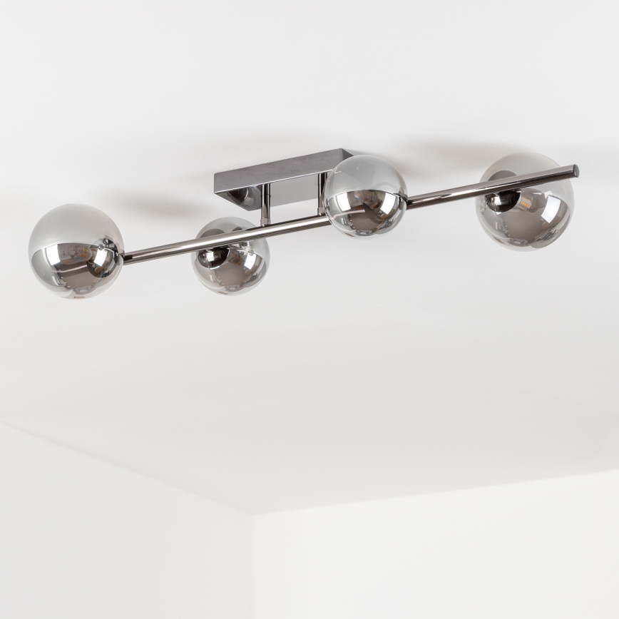 Brilagi - LED pinta-asennettu kattokruunu MILLA 4xG9/3W/230V musta kromi/savunvärinen