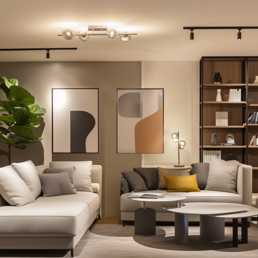 Brilagi - LED pinta-asennettu kattokruunu MILLA 4xG9/3W/230V musta kromi/savunvärinen