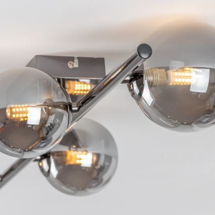 Brilagi - LED pinta-asennettu kattokruunu MILLA 4xG9/3W/230V musta kromi/savunvärinen