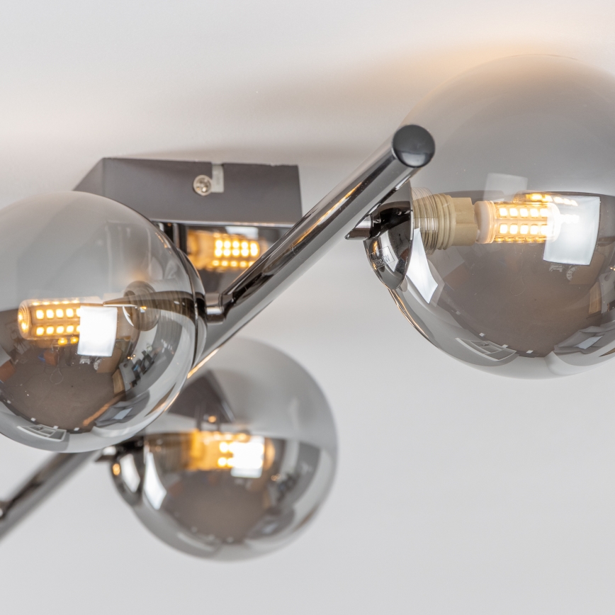 Brilagi - LED pinta-asennettu kattokruunu MILLA 4xG9/3W/230V musta kromi/savunvärinen