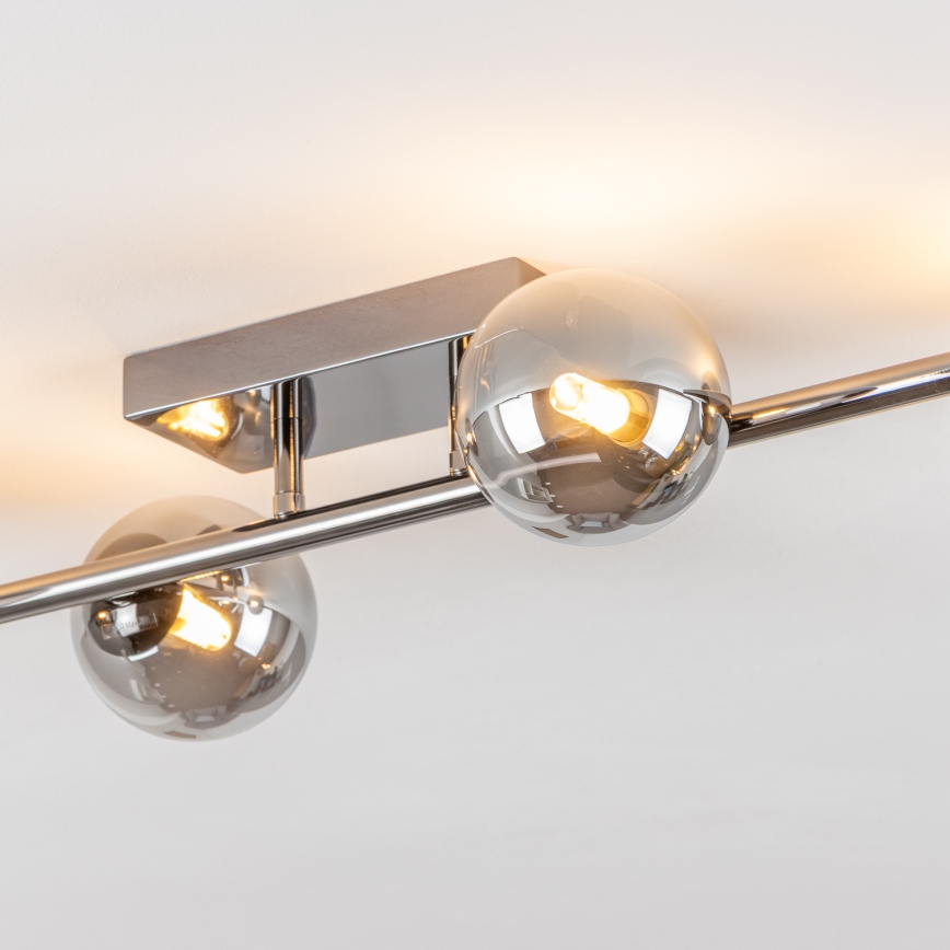 Brilagi - LED pinta-asennettu kattokruunu MILLA 4xG9/3W/230V musta kromi/savunvärinen