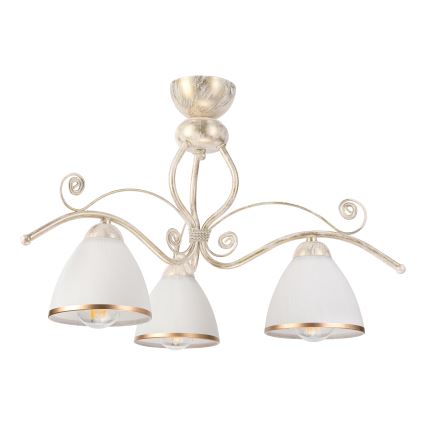Brilagi - LED-pintakiinnitteinen kattokruunu ANTICO 3xE27/60W/230V valkoinen patina