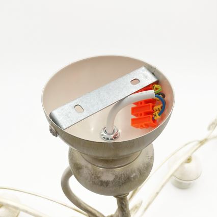 Brilagi - LED-pintakiinnitteinen kattokruunu ANTICO 3xE27/60W/230V valkoinen patina