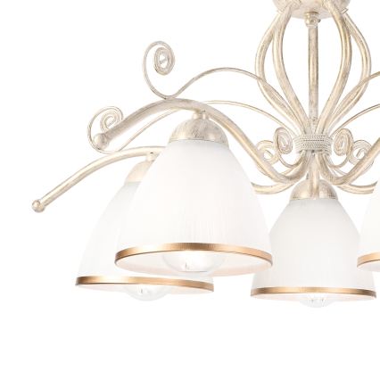 Brilagi - LED-pintakiinnitteinen kattokruunu ANTICO 5xE27/60W/230V 3000K valkoinen patina