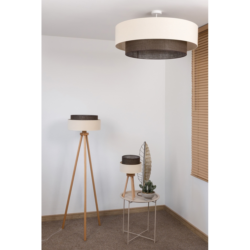 Brilagi - LED-pintakiinnitteinen kattokruunu BOHO-tyyli 3xE27/15W/230V halkaisija 80 cm kerma/ruskea