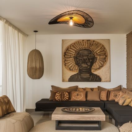 Brilagi - LED-pintakiinnitteinen kattokruunu CERIA BOHO 1xE27/40W/230V halkaisija 80 cm musta/ruskea