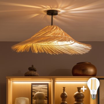 Brilagi - LED-pintakiinnitteinen kattokruunu CERIA BOHO 1xE27/60W/230V halkaisija 70 cm musta/beige