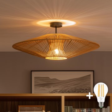 Brilagi - LED pintakiinnitteinen kattokruunu CERIA BOHO 1xE27/60W/230V Ø 70 cm musta/ruskea