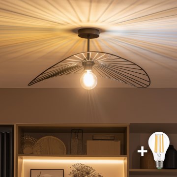 Brilagi - LED-pintakiinnitteinen kattokruunu CERIA WIRE 1xE27/60W/230V 40x56 cm musta
