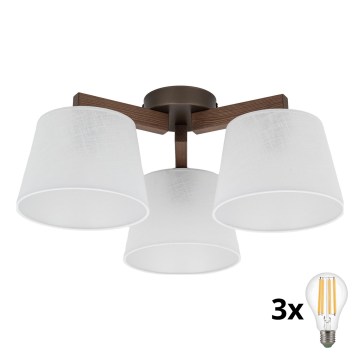 BRILAGI - LED-pintakiinnitteinen kattokruunu LATTE 3xE27/15W/230V mänty/valkoinen