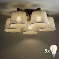 BRILAGI - LED pintakiinnitteinen kattokruunu LATTE 5xE27/15W/230V mänty/kerma