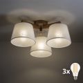 BRILAGI - LED pintakiinnitteinen kattokruunu LATTE SABIA 3xE27/15W/230V mänty/valkoinen