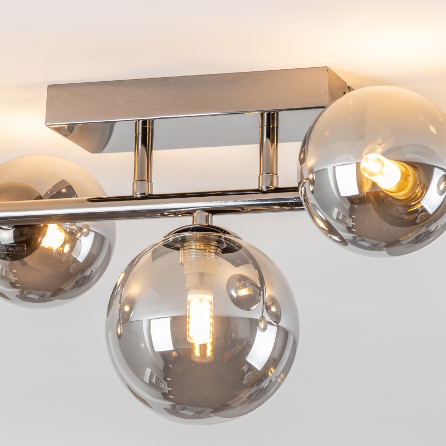 Brilagi - LED-pintakiinnitteinen kattokruunu MILLA 7xG9/3W/230V musta kromi/savulasi