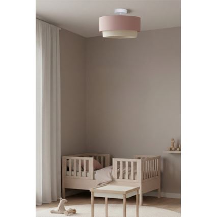 Brilagi - LED-pintakiinnitteinen kattovalaisin BOHO BOBO 1xE27/10W/230V halkaisija 40 cm vaaleanpunainen/kerma
