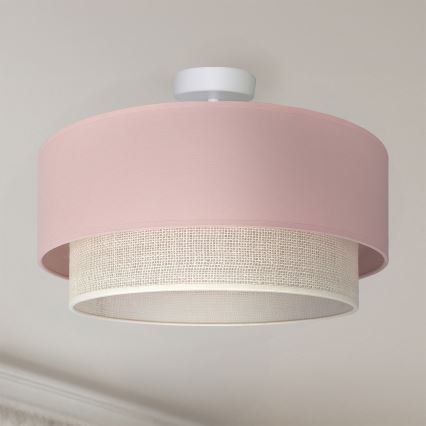 Brilagi - LED-pintakiinnitteinen kattovalaisin BOHO BOBO 1xE27/10W/230V halkaisija 40 cm vaaleanpunainen/kerma