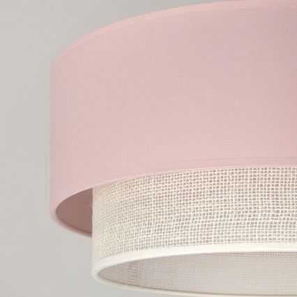Brilagi - LED-pintakiinnitteinen kattovalaisin BOHO BOBO 1xE27/10W/230V halkaisija 40 cm vaaleanpunainen/kerma