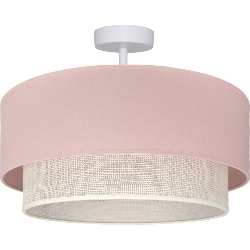 Brilagi - LED-pintakiinnitteinen kattovalaisin BOHO BOBO 1xE27/60W/230V halkaisija 40 cm vaaleanpunainen/kerma