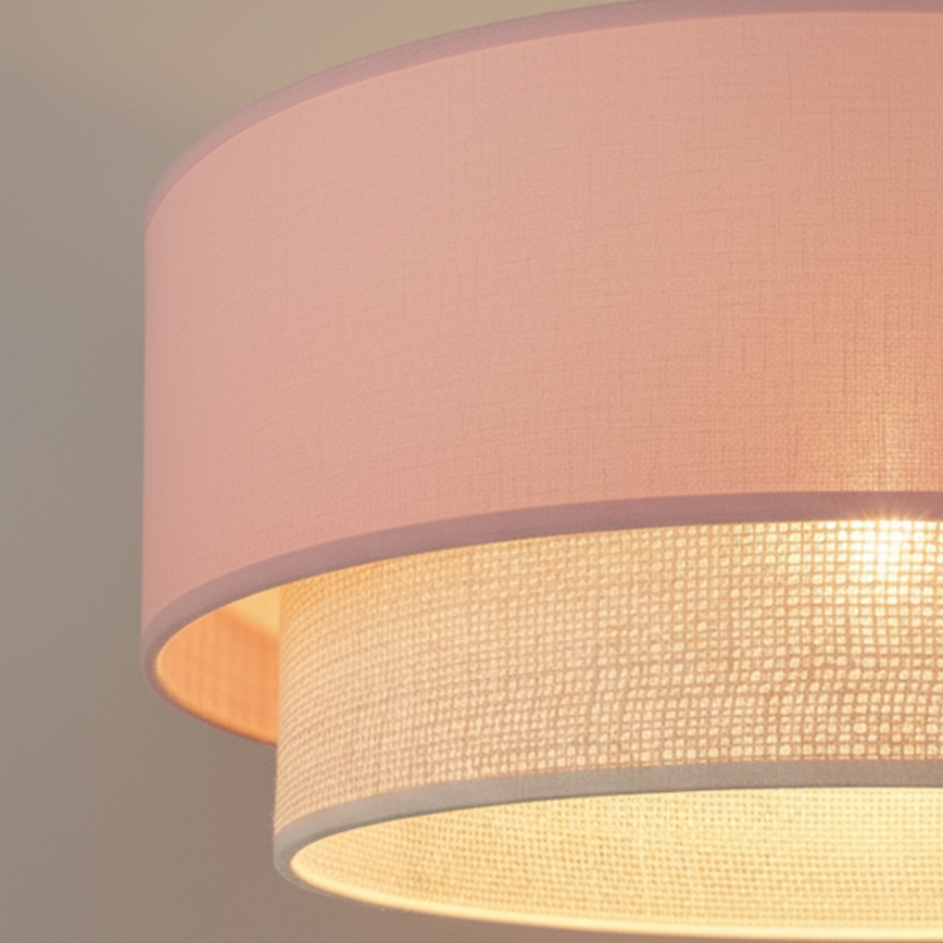 Brilagi - LED-pintakiinnitteinen kattovalaisin BOHO BOBO 1xE27/60W/230V halkaisija 40 cm vaaleanpunainen/kerma