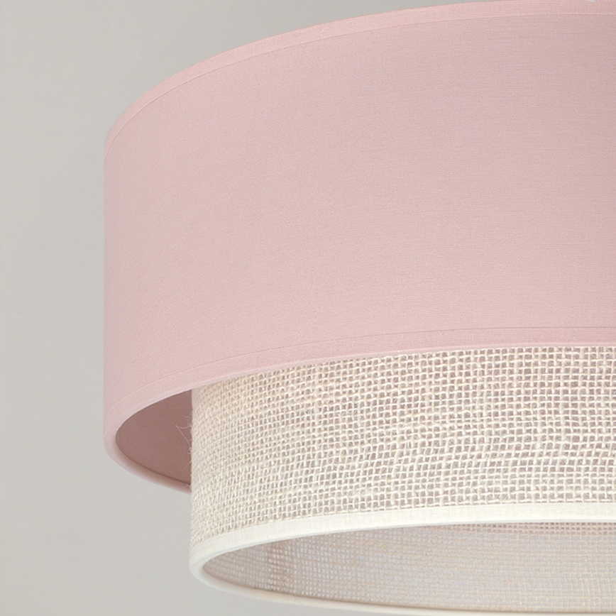 Brilagi - LED-pintakiinnitteinen kattovalaisin BOHO BOBO 1xE27/60W/230V halkaisija 40 cm vaaleanpunainen/kerma