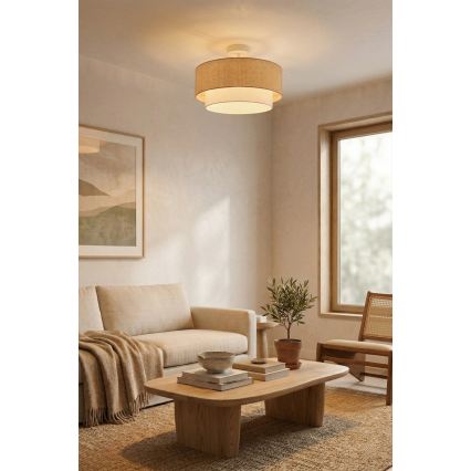Brilagi - LED-pintakiinnitteinen kattovalaisin BOHO ECO 1xE27/10W/230V halkaisija 40 cm beige/kerma