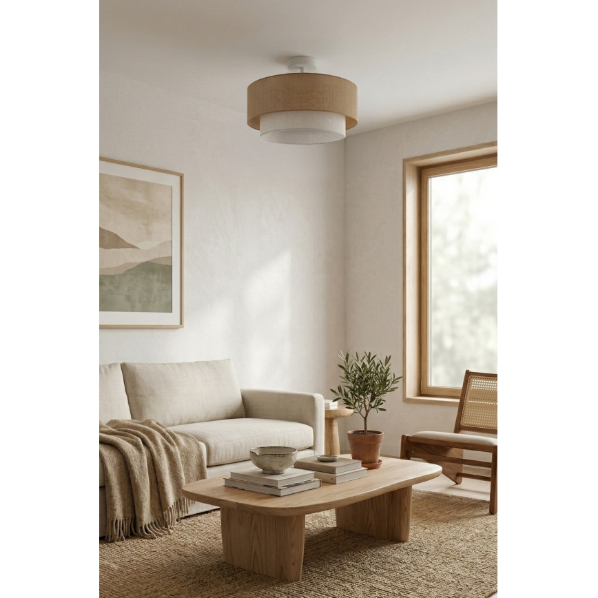 Brilagi - LED-pintakiinnitteinen kattovalaisin BOHO ECO 1xE27/10W/230V halkaisija 40 cm beige/kerma