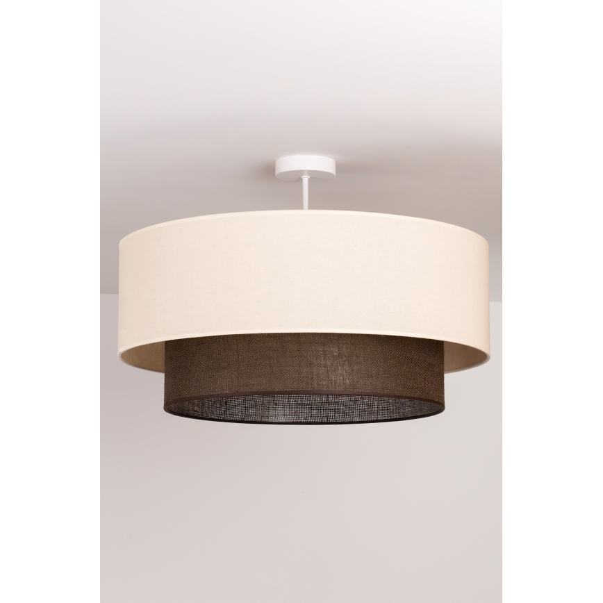 Brilagi - LED pintakiinnitteinen kattovalaisin BOHO-tyyli 3xE27/15W/230V Ø 60 cm kerma/ruskea