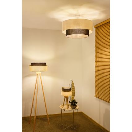 Brilagi - LED pintakiinnitteinen kattovalaisin BOHO-tyyli 3xE27/15W/230V Ø 60 cm kerma/ruskea