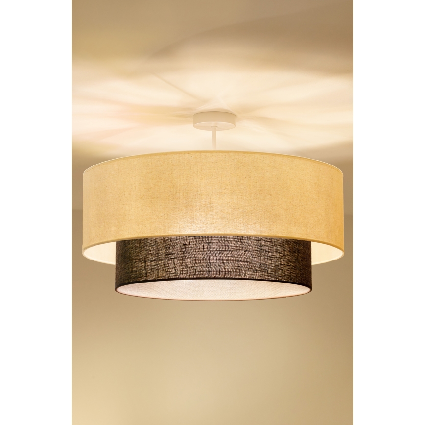 Brilagi - LED pintakiinnitteinen kattovalaisin BOHO-tyyli 3xE27/15W/230V Ø 60 cm kerma/ruskea