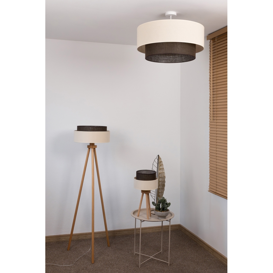 Brilagi - LED pintakiinnitteinen kattovalaisin BOHO-tyyli 3xE27/15W/230V Ø 60 cm kerma/ruskea