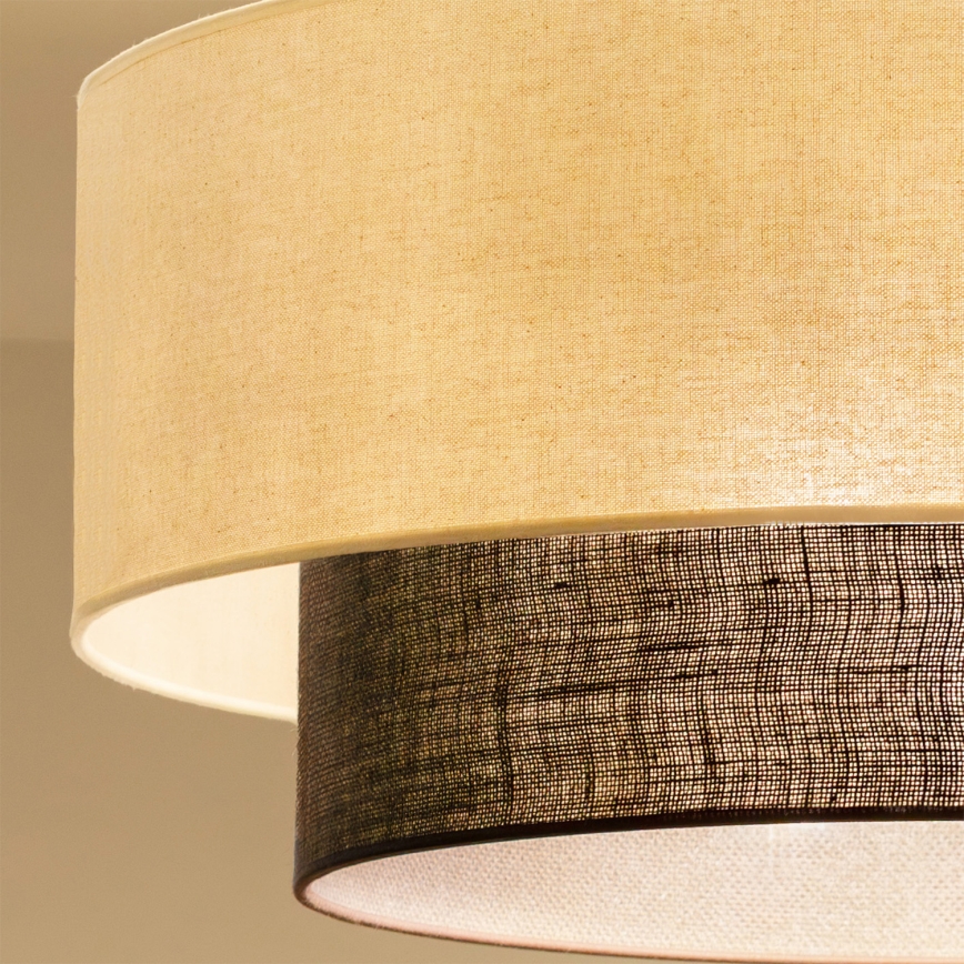 Brilagi - LED pintakiinnitteinen kattovalaisin BOHO-tyyli 3xE27/15W/230V Ø 60 cm kerma/ruskea