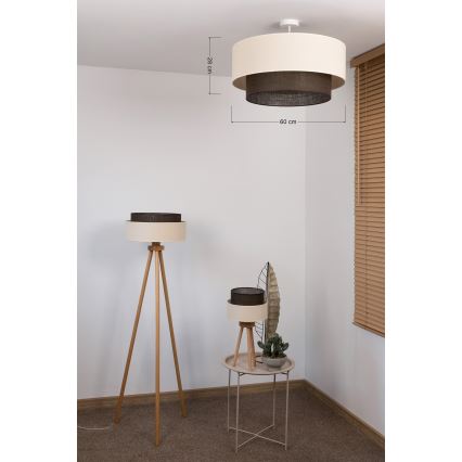 Brilagi - LED pintakiinnitteinen kattovalaisin BOHO-tyyli 3xE27/15W/230V Ø 60 cm kerma/ruskea
