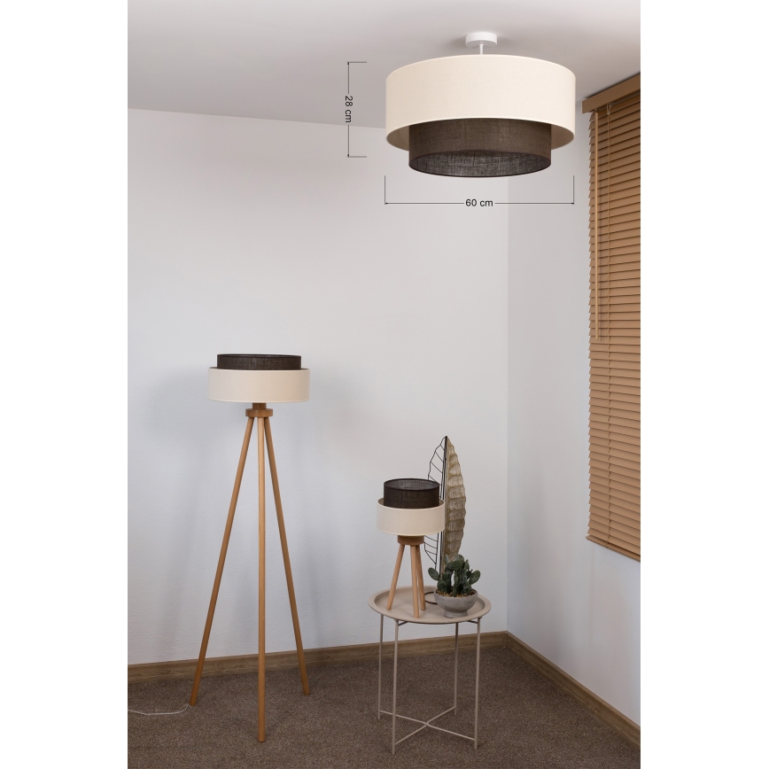 Brilagi - LED pintakiinnitteinen kattovalaisin BOHO-tyyli 3xE27/15W/230V Ø 60 cm kerma/ruskea