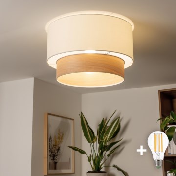 Brilagi - LED-pintakiinnitteinen kattovalaisin CERIA 1xE27/40W/230V Ø 50 cm valkoinen/beige