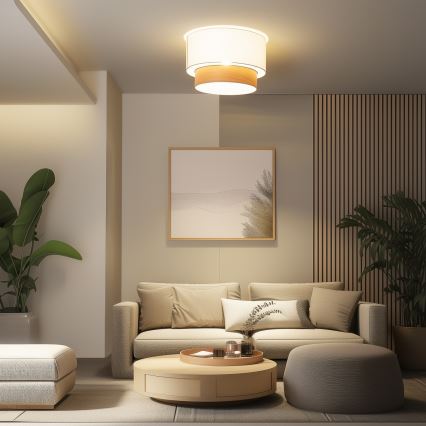 Brilagi - LED-pintakiinnitteinen kattovalaisin CERIA 1xE27/40W/230V Ø 50 cm valkoinen/beige