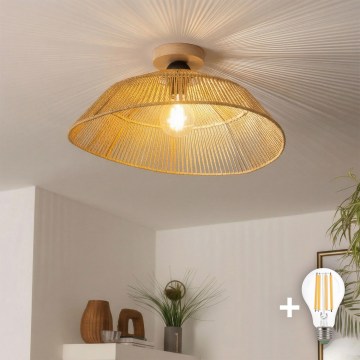 Brilagi - LED-pintakiinnitteinen kattovalaisin CERIA BOHO 1xE27/40W/230V halkaisija 50 cm ruskea/tammi