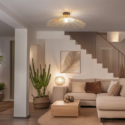 Brilagi - LED-pintakiinnitteinen kattovalaisin CERIA BOHO 1xE27/40W/230V Ø 70 cm bambu