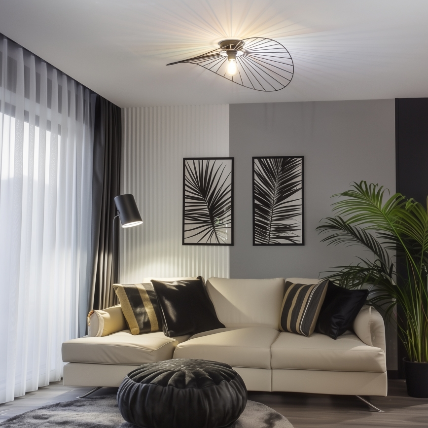 Brilagi - LED-pintakiinnitteinen kattovalaisin CERIA WIRE 1xE27/40W/230V 60x80 cm musta