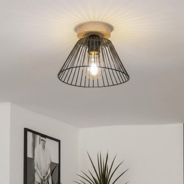Brilagi - LED-pintakiinnitteinen kattovalaisin CERIA WIRE 1xE27/40W/230V Ø 30 cm musta/tammi