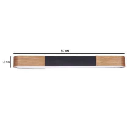 BRILAGI - LED-pintakiinnitteinen kattovalaisin GARDALINE LED/100W/230V 80 cm tammi/musta