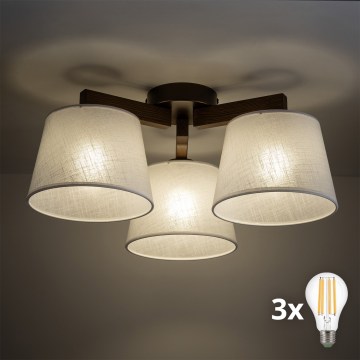 BRILAGI - LED Pintakiinnitteinen kattovalaisin LATTE 3xE27/15W/230V mänty/beige