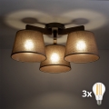 BRILAGI - LED pintakiinnitteinen kattovalaisin LATTE 3xE27/15W/230V mänty/ruskea