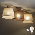 BRILAGI - LED-pintakiinnitteinen kattovalaisin LATTE 3xE27/15W/230V mänty/sekoitus